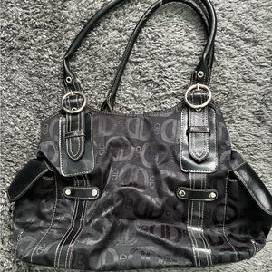 Elegant Black Monogram Shoulder Bag